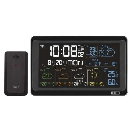 Estacion meteorologica con pantalla LCD GoSmart 5/230V Wi-Fi Tuya negro