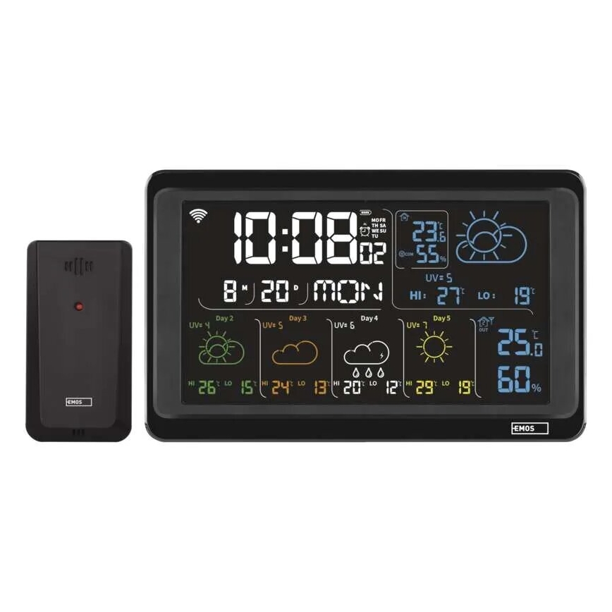 Estacion meteorologica con pantalla LCD GoSmart 5/230V Wi-Fi Tuya negro