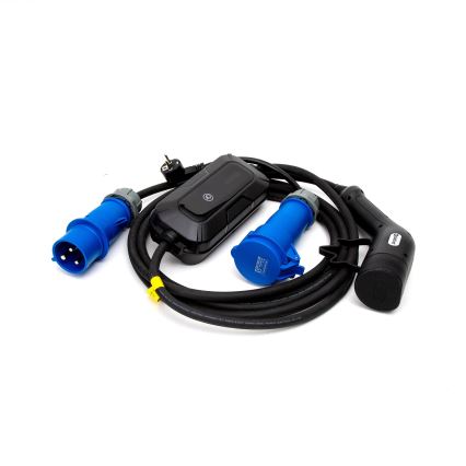 Estaciones de recarga para vehículos eléctricos EV/PHEV AC Tipo 2 32A/230V 7,4kW IP55 5m + adaptador 230V 3,7kW + estuche