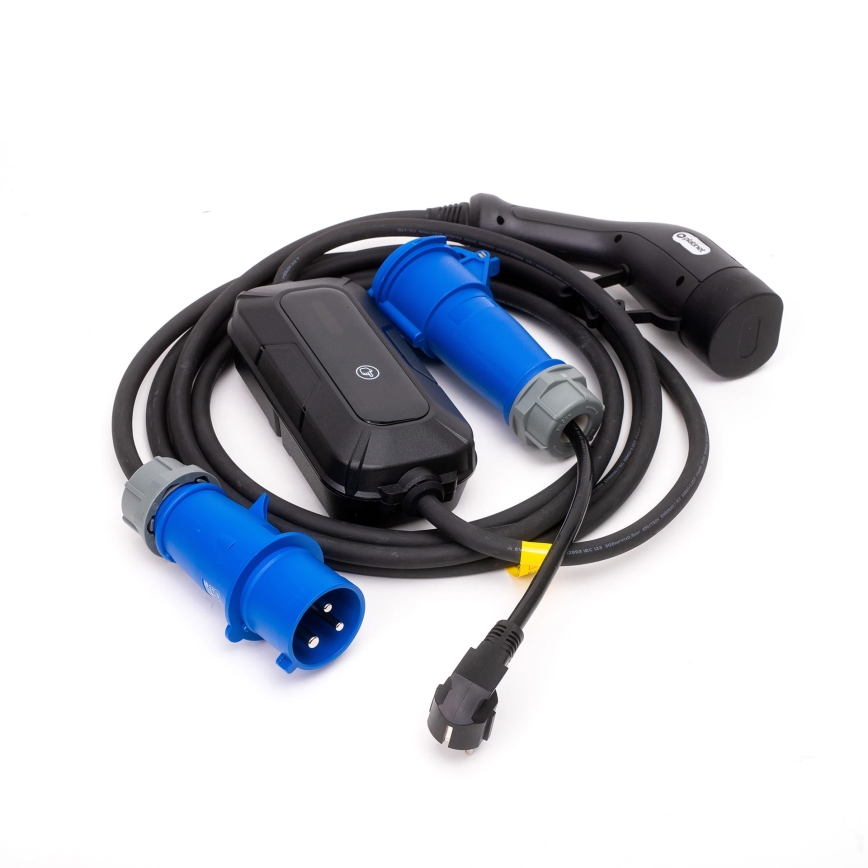 Estaciones de recarga para vehículos eléctricos EV/PHEV AC Tipo 2 32A/230V 7,4kW IP55 5m + adaptador 230V 3,7kW + estuche