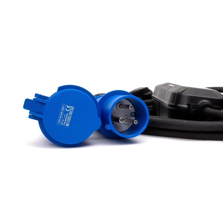 Estaciones de recarga para vehículos eléctricos EV/PHEV AC Tipo 2 32A/230V 7,4kW IP55 5m + adaptador 230V 3,7kW + estuche