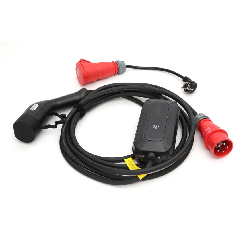 Estaciones de recarga para vehículos eléctricos EV/PHEV AC Type 2 16A/380V 11kW IP55 5m + adaptador 230V 3,7kW + estuche