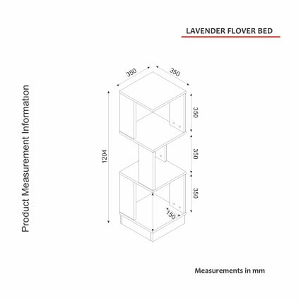 Estante de flores LEVANDER 120,4x35 cm blanco