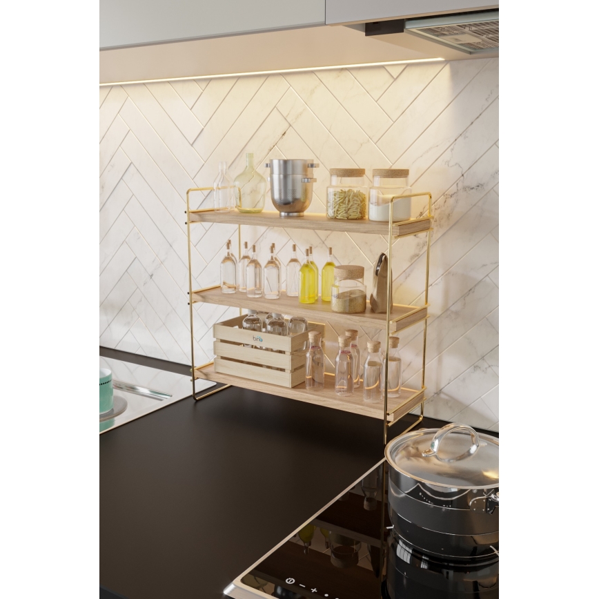Estante de organización 45x40 cm dorado/marrón