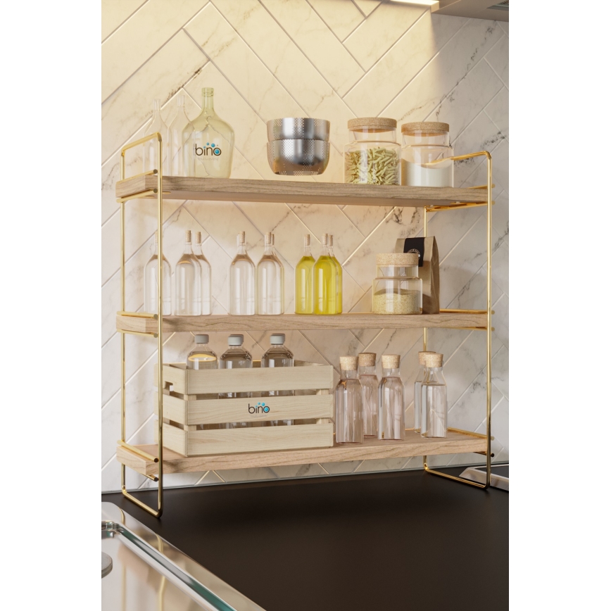 Estante de organización 45x40 cm dorado/marrón