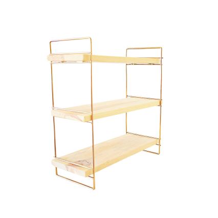 Estante de organización 45x40 cm dorado/marrón