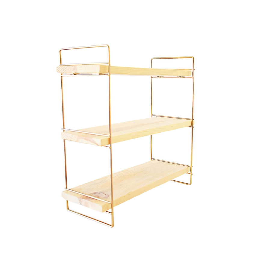 Estante de organización 45x40 cm dorado/marrón
