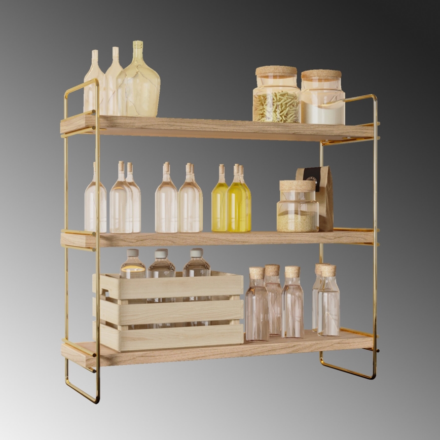 Estante de organización 45x40 cm dorado/marrón