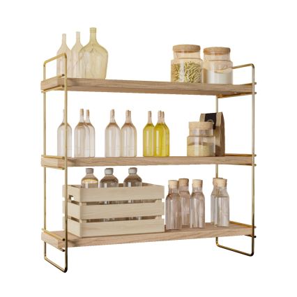 Estante de organización 45x40 cm dorado/marrón