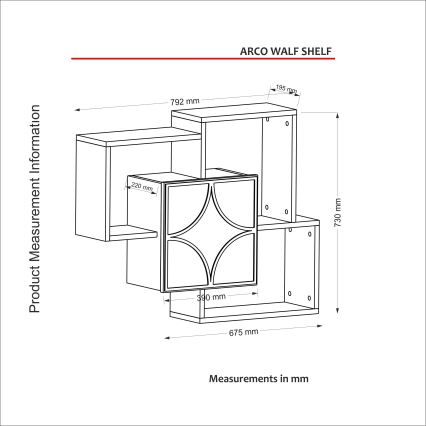 Estante de pared ARCO 73x79,2 cm marrón/verde