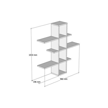 Estante de pared ARDO 101x96 cm blanco/marrón