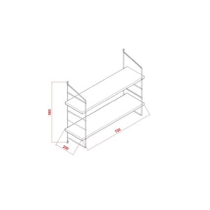 Estante de pared ARMONI 58x72 cm beige/marrón