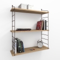 Estante de pared ARMONI 85x72 cm beige/negro