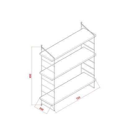 Estante de pared ARMONI 85x72 cm marrón