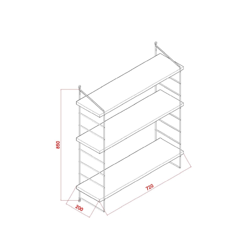 Estante de pared ARMONI 85x72 cm marrón