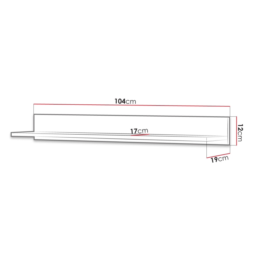 Estante de pared BASIC 12x104 cm roble Jackson nogal