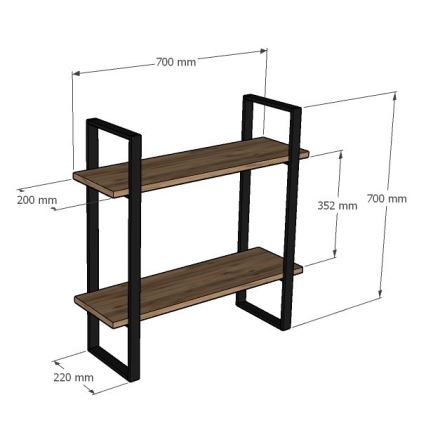 Estante de pared BUBA 70x70 cm marrón/antracita