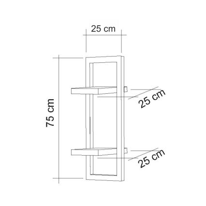 Estante de pared DECOR 75x25 cm marrón/negro