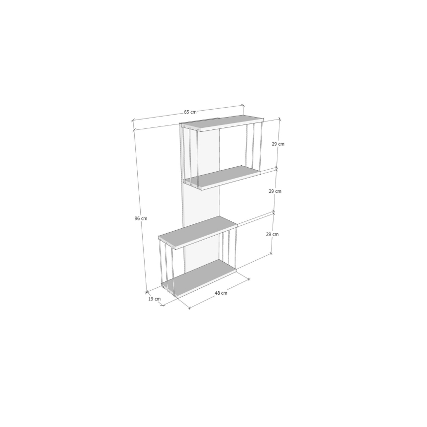 Estante de pared DESTAN 96x65 cm antracita/marrón