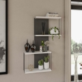 Estante de pared DESTAN 96x65 cm blanco/antracita