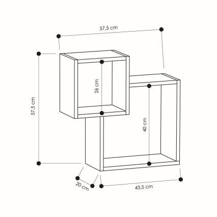 Estante de pared DIAMOND 57,5x57,5 cm blanco