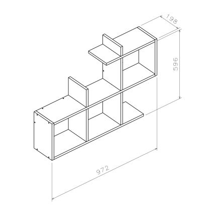 Estante de pared LAGOMOOD 59,6x97,2 cm blanco/beige