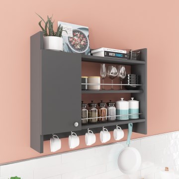 Estante de pared para cocina KNERR 65x85 cm antracita