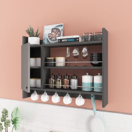 Estante de pared para cocina KNERR 65x85 cm antracita