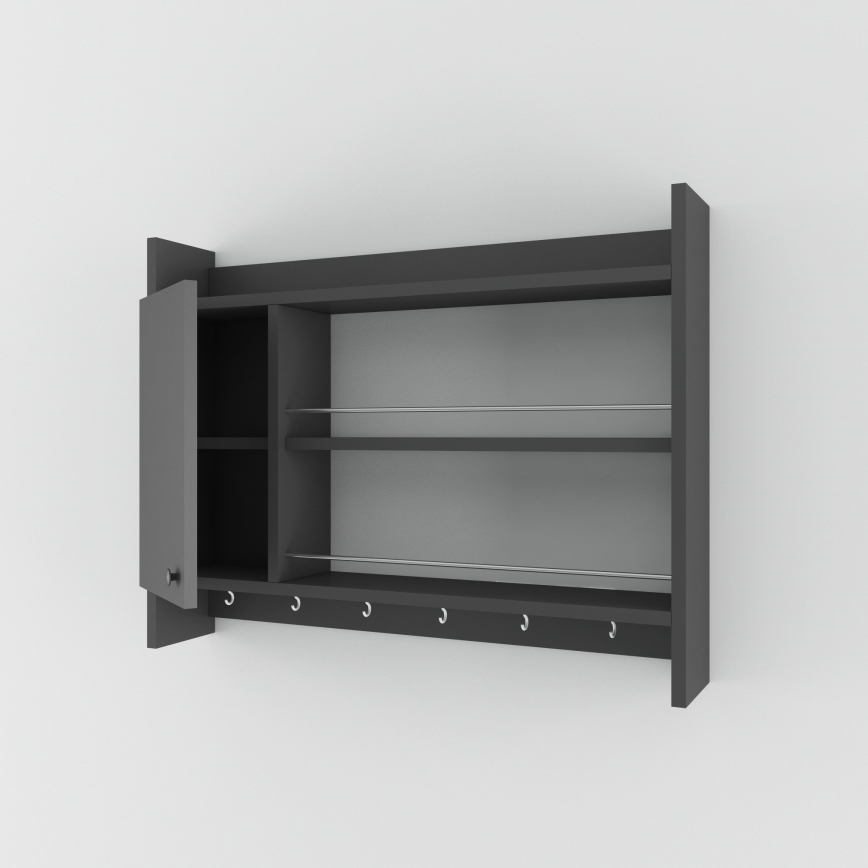 Estante de pared para cocina KNERR 65x85 cm antracita