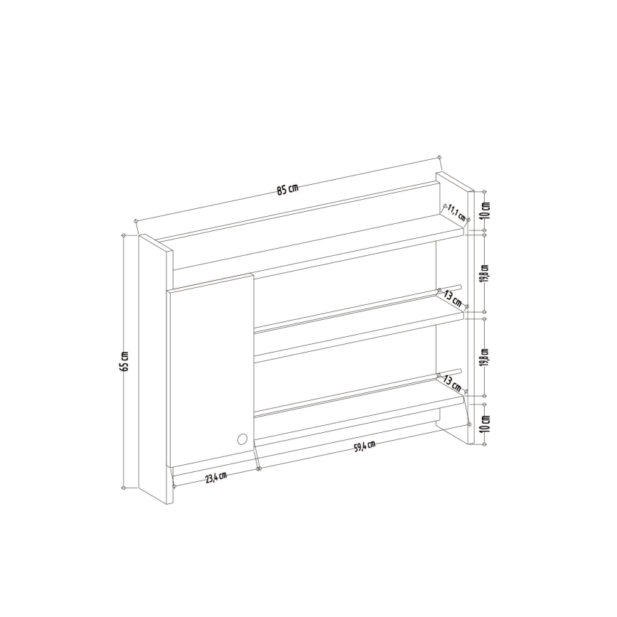 Estante de pared para cocina KNERR 65x85 cm antracita