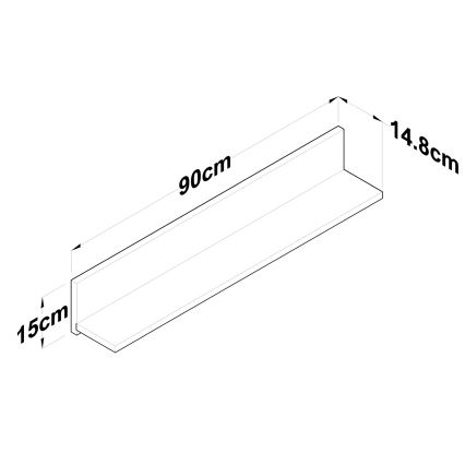 Estante de pared RANI 90x15 cm marrón