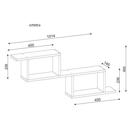 Estante de pared SELENE 45x101,4 cm blanco