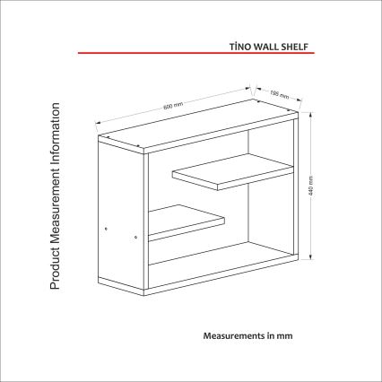 Estante de pared TINO 44x60 cm blanco