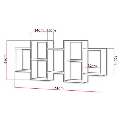 Estante de pared TRIO 65x161 cm roble wotan