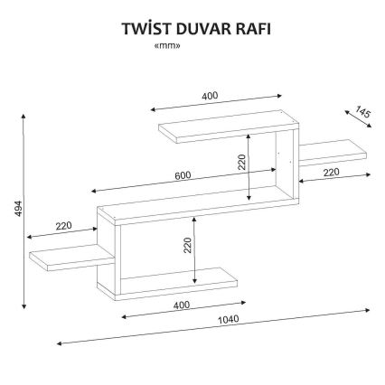 Estante de pared TWIST 49,4x104 cm blanco