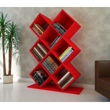 Estante para libros KUMSAL 129x90 cm rojo