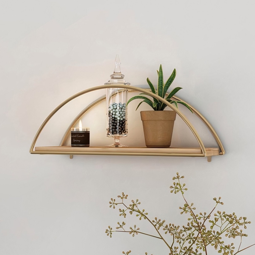 Estantería de pared 45x18 cm roble/dorado