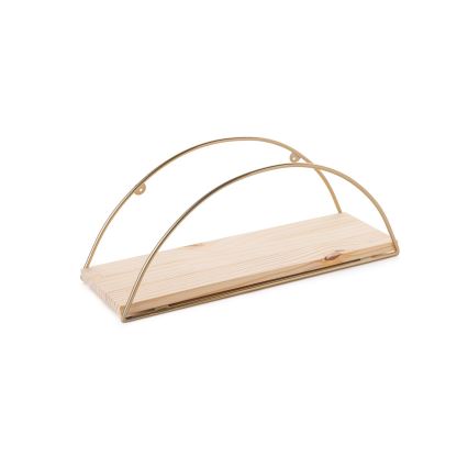 Estantería de pared 45x18 cm roble/dorado
