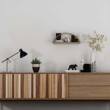 Estantería de pared 45x18 cm roble/dorado