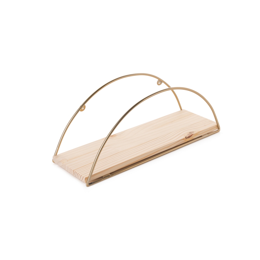 Estantería de pared 45x18 cm roble/dorado