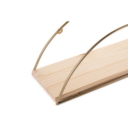Estantería de pared 45x18 cm roble/dorado