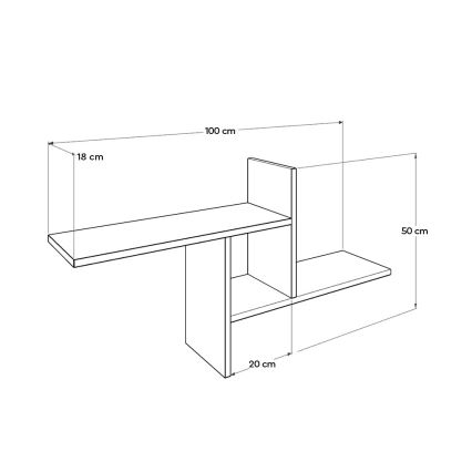 Estantería de pared 50x100 cm marrón