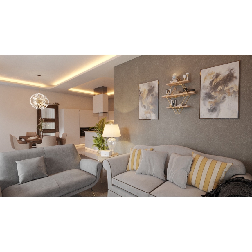 Estantería de pared 70x60 cm dorado/marrón