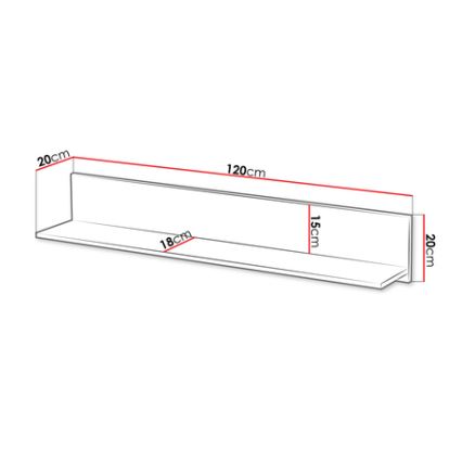 Estantería de pared ARUBA 20x120 cm beige