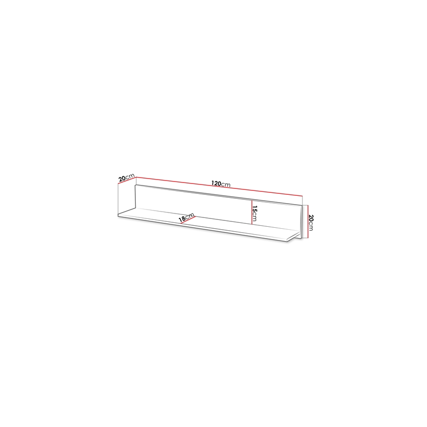 Estantería de pared ARUBA 20x120 cm beige