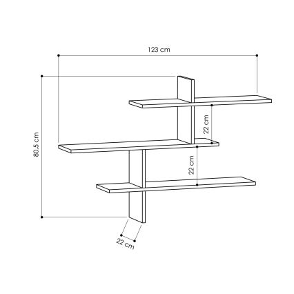 Estantería de pared LEO 80,5x123 cm blanco