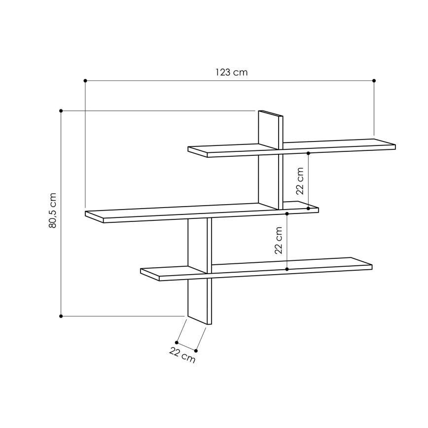 Estantería de pared LEO 80,5x123 cm blanco