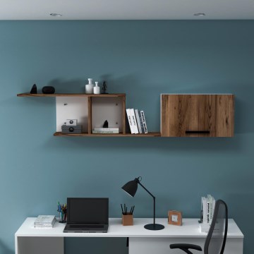 Estantería de pared NEWRA 35x150 cm marrón