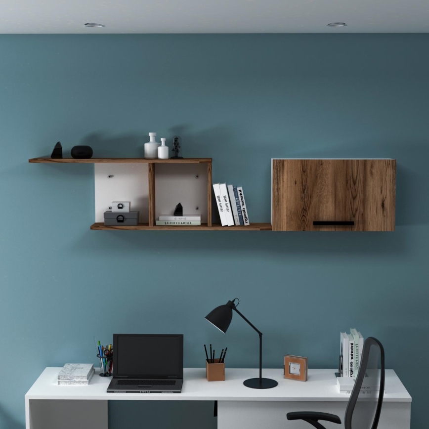 Estantería de pared NEWRA 35x150 cm marrón