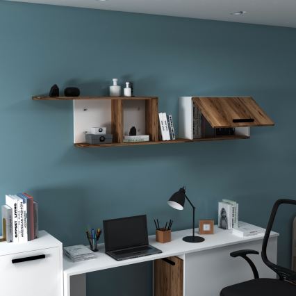 Estantería de pared NEWRA 35x150 cm marrón